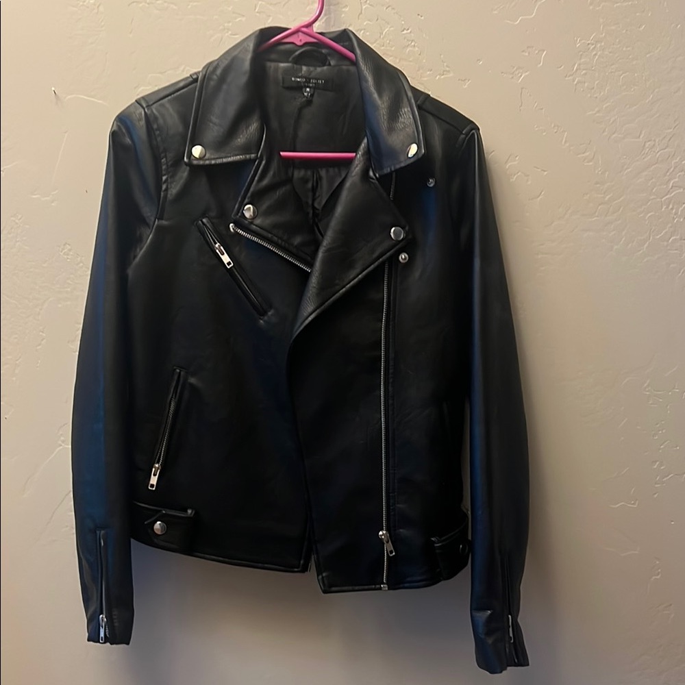 Black Faux Leather Biker Jacket